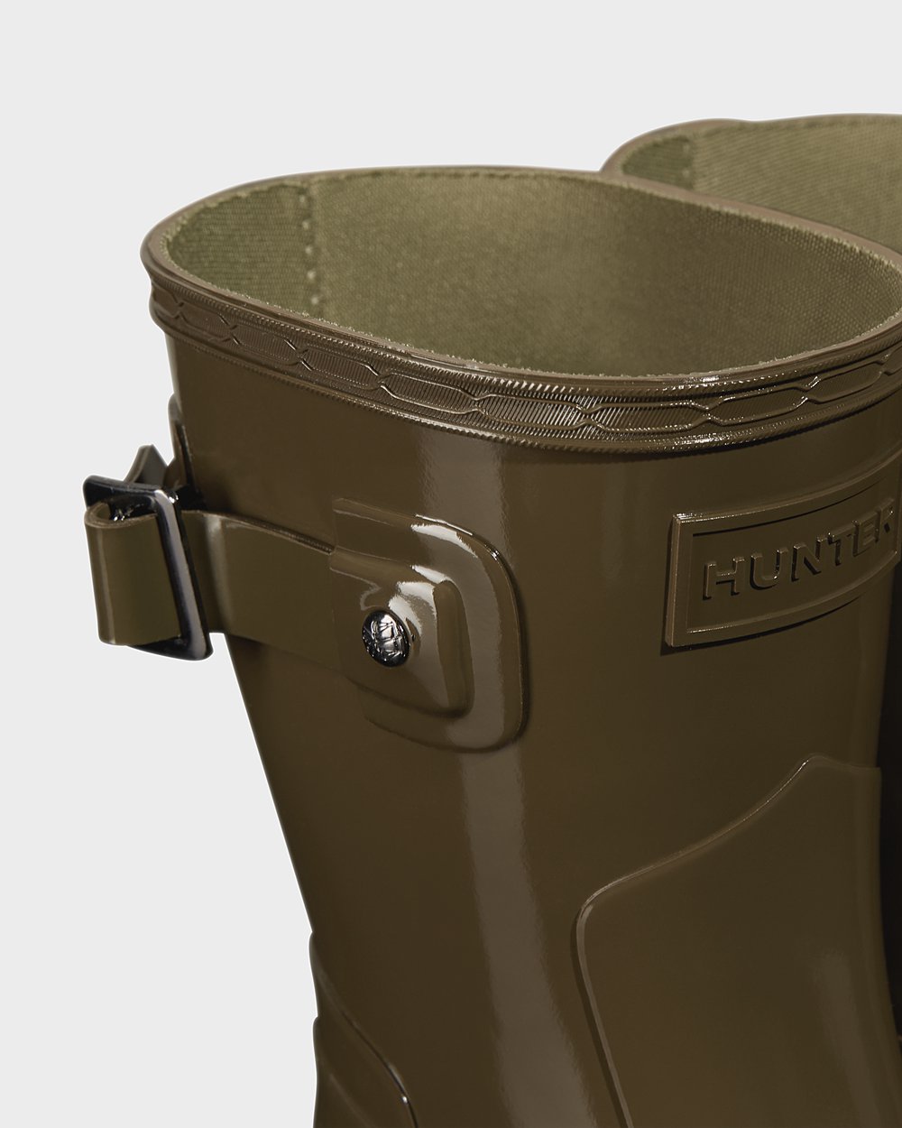 Hunter Korte Gummistøvler Dame Grøn | Refined Slim Fit Gloss | GLJEH-5826